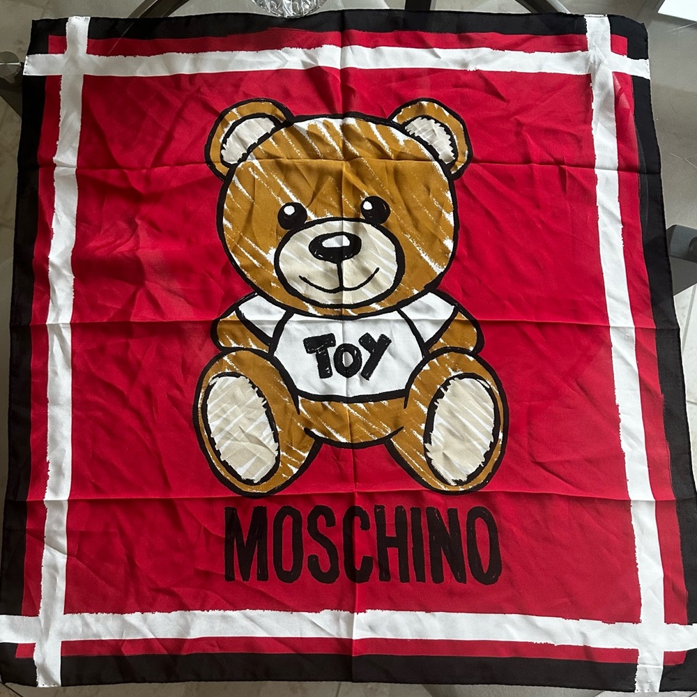 Moschino Bear Silk Scarf